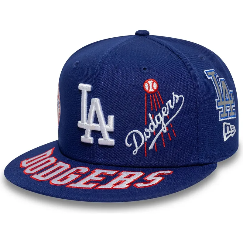 cappello-piatto-blu-regolabile-59fifty-all-over-dei-los-angeles-dodgers-mlb-di-new-era