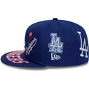 cappello-piatto-blu-regolabile-59fifty-all-over-dei-los-angeles-dodgers-mlb-di-new-era