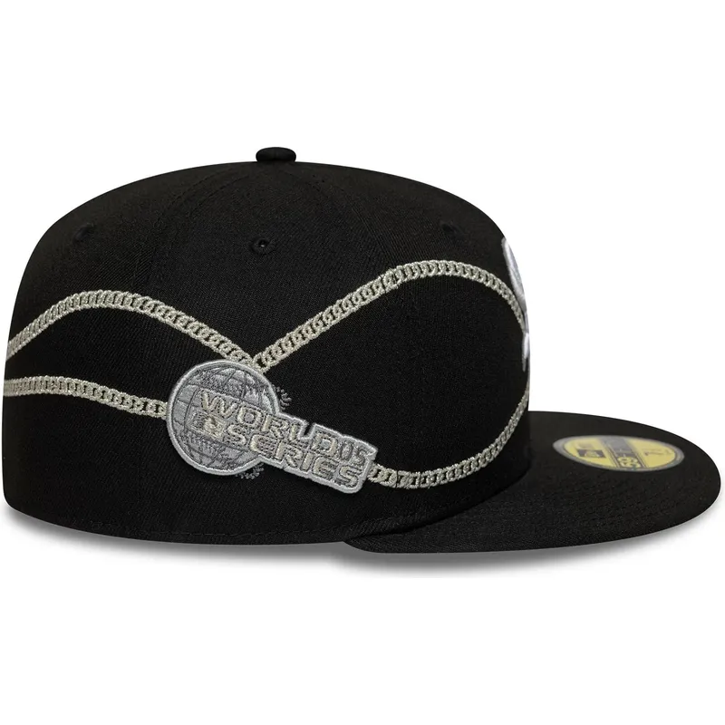 cappello-piatto-nero-aderente-59fifty-chain-wrap-dei-chicago-white-sox-mlb-di-new-era