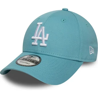 Cappellino curvo azzurro regolabile 9FORTY League Essential dei Los Angeles Dodgers MLB di New Era