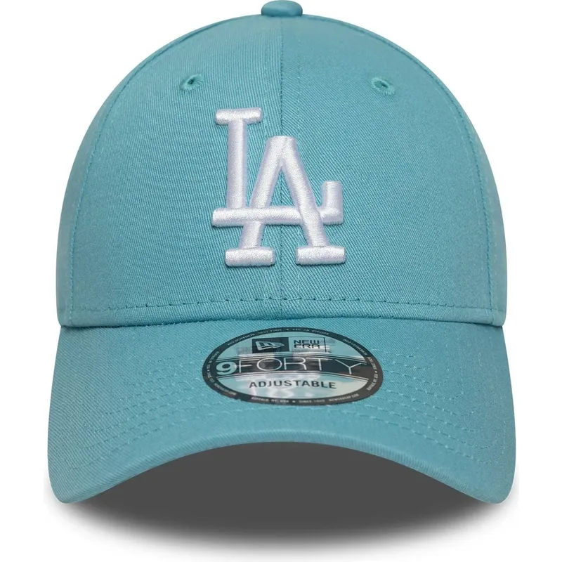 cappellino-visiera-curva-azzurro-regolabile-9forty-league-essential-dei-los-angeles-dodgers-mlb-di-new-era