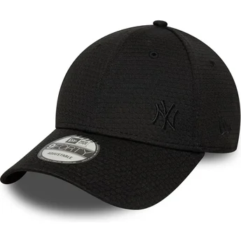 Cappellino curvo nero snapback con logo nero 9FORTY Flawless Mesh di New York Yankees MLB di New Era