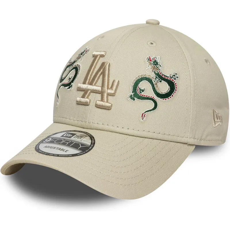 cappellino-con-visiera-curva-beige-regolabile-con-logo-beige-9forty-icon-dragon-dei-los-angeles-dodgers-mlb-di-new-era