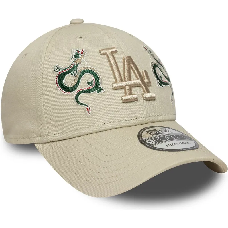 cappellino-con-visiera-curva-beige-regolabile-con-logo-beige-9forty-icon-dragon-dei-los-angeles-dodgers-mlb-di-new-era