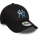 cappellino-curvo-nero-regolabile-con-logo-blu-9forty-ombre-infill-di-new-york-yankees-mlb-di-new-era
