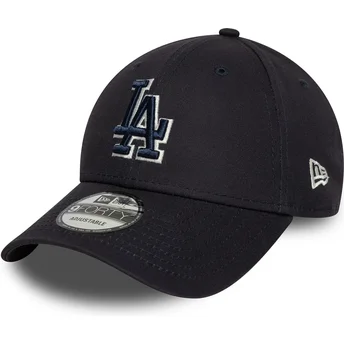 Cappellino curvo blu navy regolabile con logo blu 9FORTY Team Outline dei Los Angeles Dodgers MLB di New Era