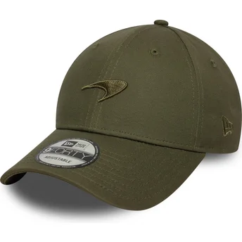 Cappellino verde con visiera curva regolabile con logo verde 9FORTY Seasonal di McLaren Racing Formula 1 di New Era