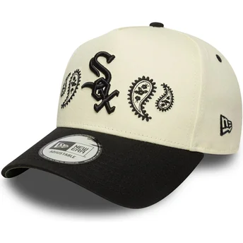 Cappellino snapback A Frame beige e nero con visiera curva Paisley dei Chicago White Sox MLB di New Era