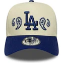 cappellino-con-visiera-curva-beige-e-blu-snapback-a-frame-paisley-dei-los-angeles-dodgers-mlb-di-new-era