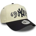 cappellino-curvo-beige-e-blu-marino-snapback-a-frame-paisley-di-new-york-yankees-mlb-di-new-era