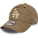 cappellino-marrone-regolabile-9twenty-houndstooth-dei-los-angeles-dodgers-mlb-di-new-era