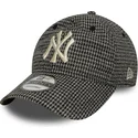 cappellino-nero-regolabile-con-visiera-curva-9twenty-houndstooth-dei-new-york-yankees-mlb-di-new-era
