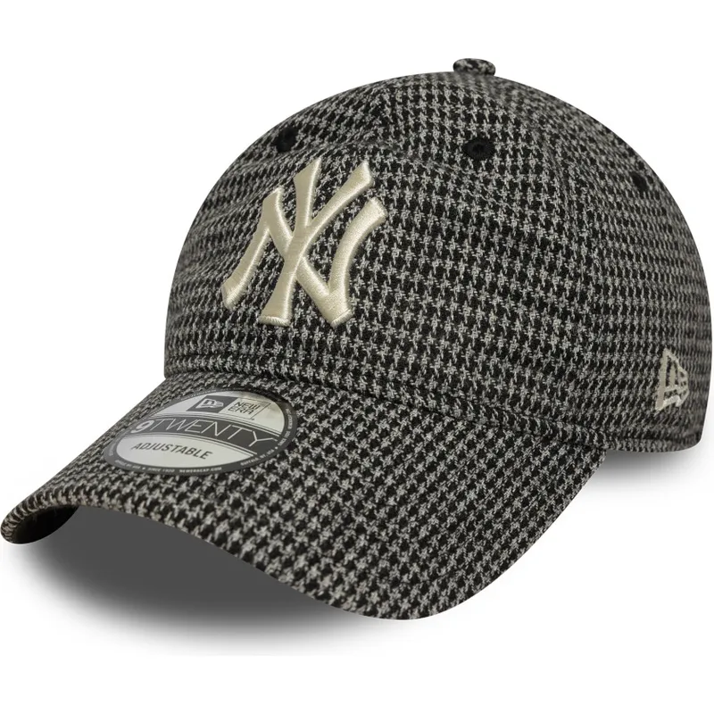 cappellino-curvo-nero-regolabile-9twenty-houndstooth-dei-new-york-yankees-mlb-di-new-era