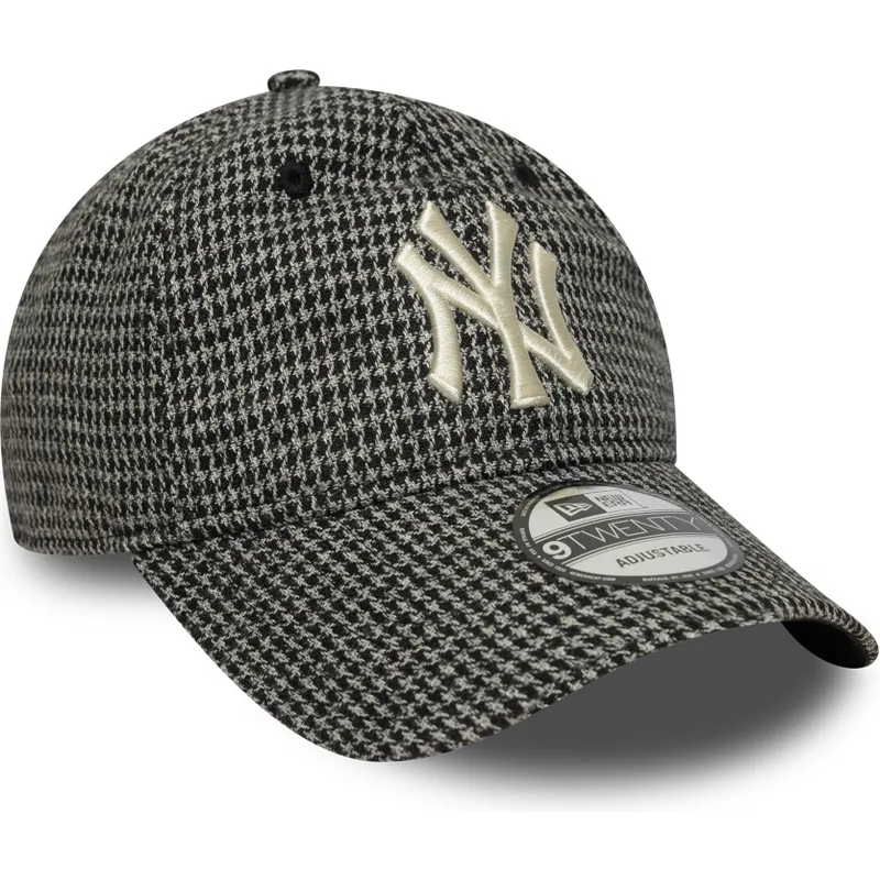 cappellino-curvo-nero-regolabile-9twenty-houndstooth-dei-new-york-yankees-mlb-di-new-era