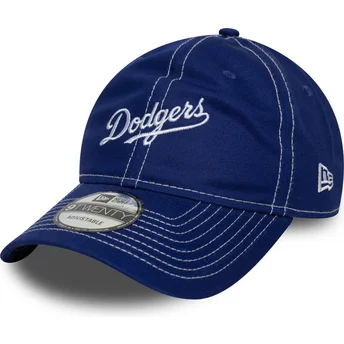 Cappellino curvo blu regolabile 9TWENTY Contrast Stitch dei Los Angeles Dodgers MLB di New Era