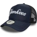 cappellino-trucker-blu-navy-a-frame-script-dei-new-york-yankees-mlb-di-new-era