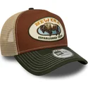 cappellino-trucker-marrone-e-verde-a-frame-animal-patch-bufalo-di-new-era
