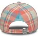cappello-regolabile-rosa-e-blu-con-visiera-curva-da-donna-9forty-check-dei-new-york-yankees-mlb-di-new-era
