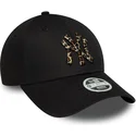 cappellino-nero-regolabile-da-donna-9forty-leopard-infill-dei-new-york-yankees-mlb-di-new-era