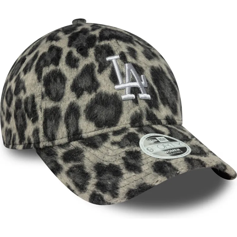 cappellino-con-visiera-curva-nero-regolabile-da-donna-9forty-cosy-animal-dei-los-angeles-dodgers-mlb-di-new-era