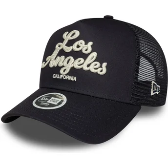 Cappellino trucker blu navy da donna A Frame City di Los Angeles di New Era