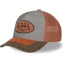 cappellino-trucker-grigio-e-marrone-shield01-di-von-dutch