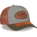cappellino-trucker-grigio-e-marrone-shield01-di-von-dutch
