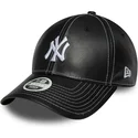 cappellino-nero-regolabile-per-donna-9forty-topstitch-pu-new-york-yankees-mlb-di-new-era