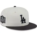 cappello-piatto-beige-e-nero-regolabile-59fifty-clr-dvlp-dei-los-angeles-dodgers-mlb-di-new-era