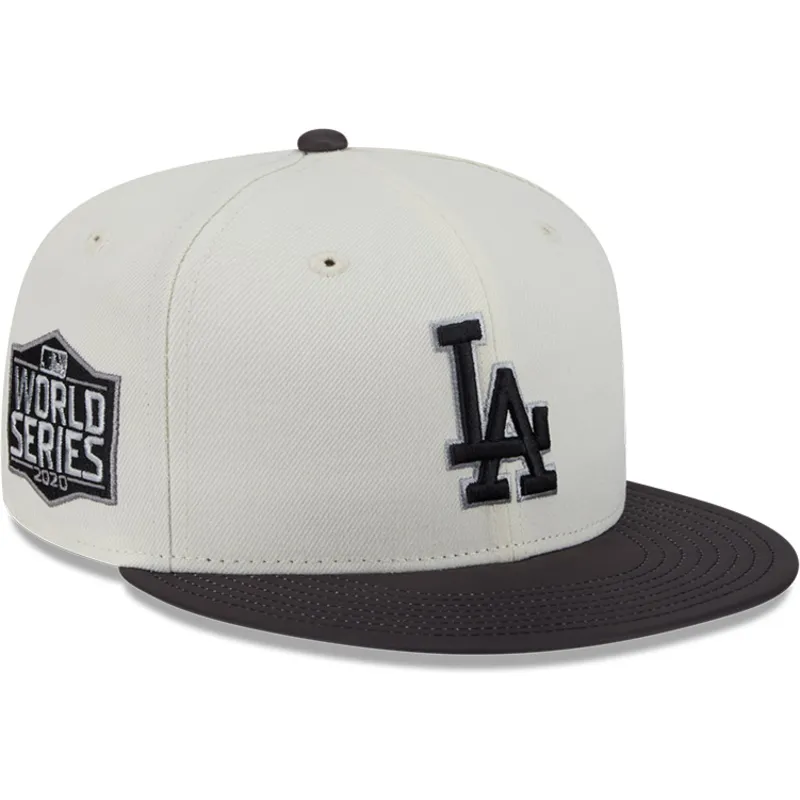cappello-piatto-beige-e-nero-regolabile-59fifty-clr-dvlp-dei-los-angeles-dodgers-mlb-di-new-era
