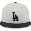 cappello-piatto-beige-e-nero-regolabile-59fifty-clr-dvlp-dei-los-angeles-dodgers-mlb-di-new-era