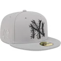 cappello-piatto-grigio-aderente-59fifty-cracked-dei-new-york-yankees-mlb-di-new-era