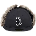 cappellino-piatto-nero-aderente-59fifty-winter-dog-ear-dei-boston-red-sox-mlb-di-new-era