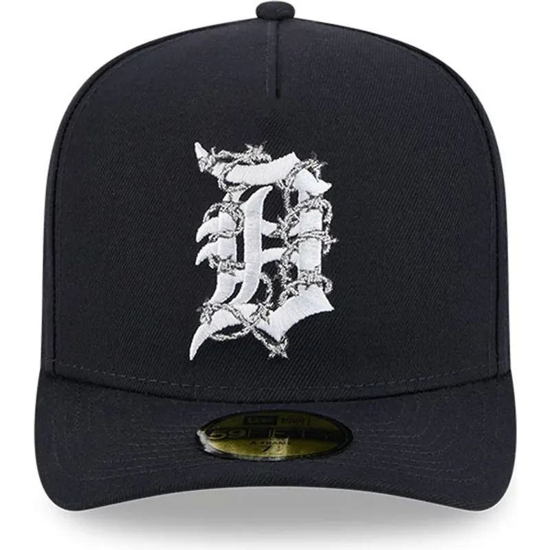 cappellino-curvo-blu-marino-chiuso-59fifty-a-frame-wired-di-detroit-tigers-mlb-di-new-era