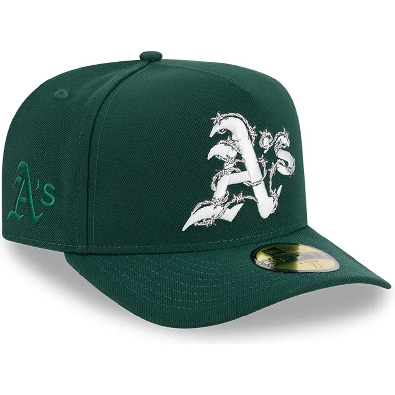 cappellino-curvo-verde-chiuso-59fifty-a-frame-wired-di-oakland-athletics-mlb-di-new-era