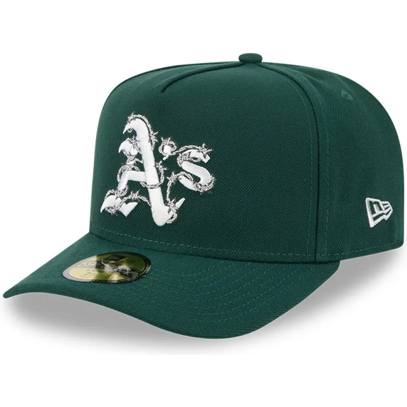 cappellino-curvo-verde-chiuso-59fifty-a-frame-wired-di-oakland-athletics-mlb-di-new-era