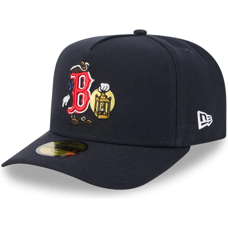 cappellino-curvo-blu-marino-chiuso-59fifty-a-frame-cartoon-di-boston-red-sox-mlb-di-new-era