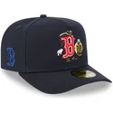 cappellino-curvo-blu-navy-aderente-59fifty-a-frame-cartoon-dei-boston-red-sox-mlb-di-new-era