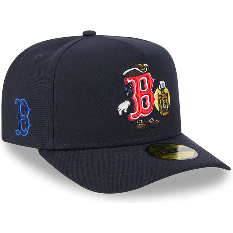 cappellino-curvo-blu-marino-chiuso-59fifty-a-frame-cartoon-di-boston-red-sox-mlb-di-new-era