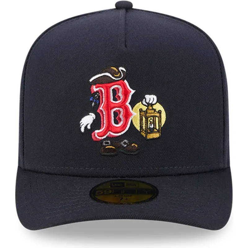 cappellino-curvo-blu-marino-chiuso-59fifty-a-frame-cartoon-di-boston-red-sox-mlb-di-new-era