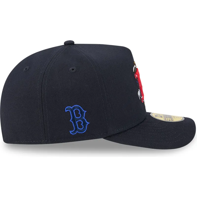 cappellino-curvo-blu-marino-chiuso-59fifty-a-frame-cartoon-di-boston-red-sox-mlb-di-new-era