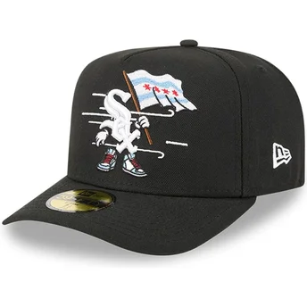 Cappello curvo nero aderente 59FIFTY A Frame Cartoon dei Chicago White Sox MLB di New Era
