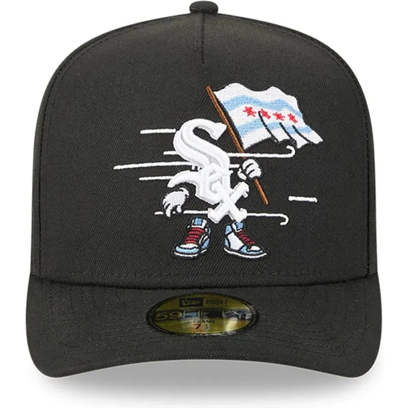 cappellino-curvo-nero-chiuso-59fifty-a-frame-cartoon-dei-chicago-white-sox-mlb-di-new-era