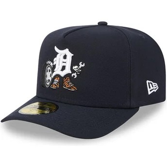 Cappellino curvo blu navy regolabile 59FIFTY A Frame Cartoon dei Detroit Tigers MLB di New Era