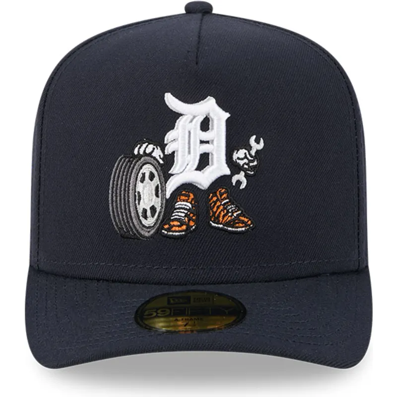 cappellino-curvo-blu-marino-regolabile-59fifty-a-frame-cartoon-di-detroit-tigers-mlb-di-new-era
