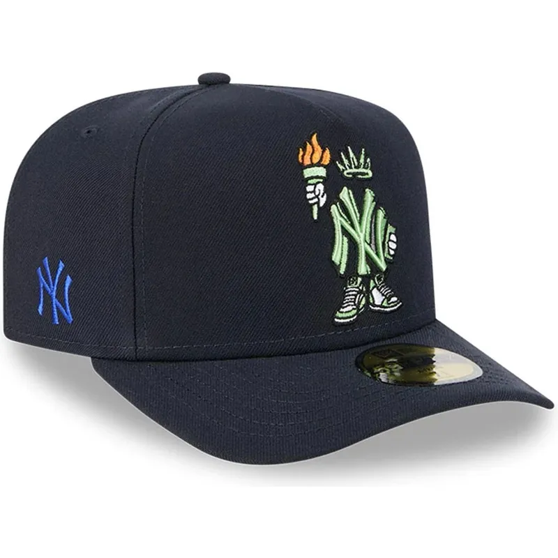cappellino-curvo-blu-navy-chiuso-59fifty-a-frame-cartoon-dei-new-york-yankees-mlb-di-new-era