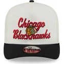 cappellino-snapback-beige-e-nero-9fifty-a-frame-chainstitch-dei-chicago-blackhawks-nhl-di-new-era