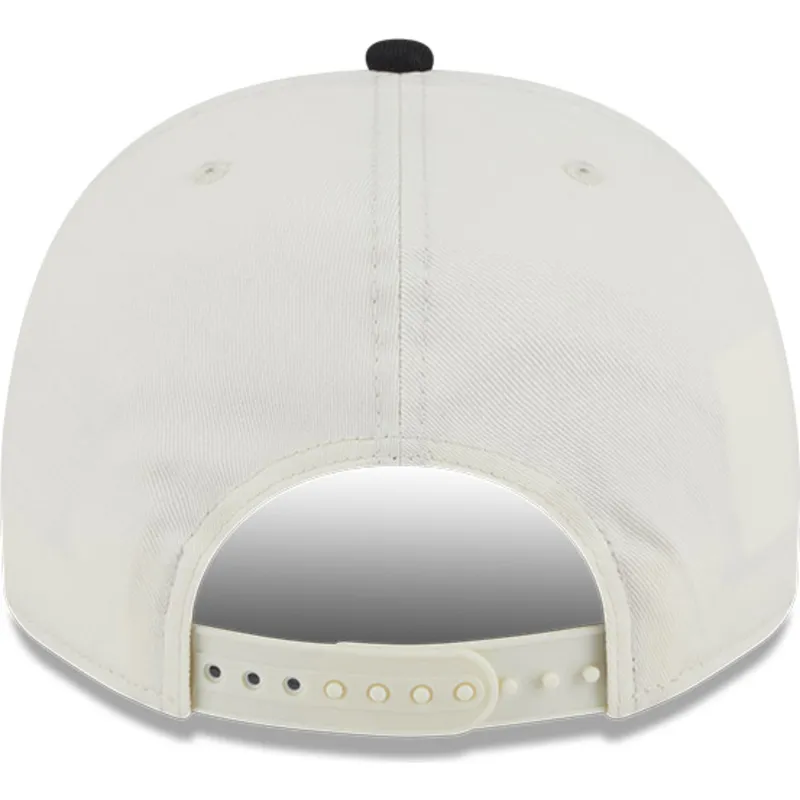 cappellino-visiera-curva-beige-e-nero-snapback-9fifty-a-frame-chainstitch-di-boston-bruins-nhl-di-new-era