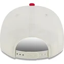 cappellino-curvo-beige-e-rosso-snapback-9fifty-a-frame-chainstitch-dei-detroit-red-wings-nhl-di-new-era