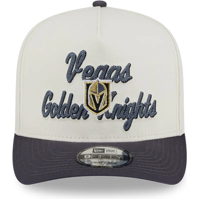 cappellino-curvo-beige-e-grigio-snapback-9fifty-a-frame-chainstitch-di-vegas-golden-knights-nhl-di-new-era